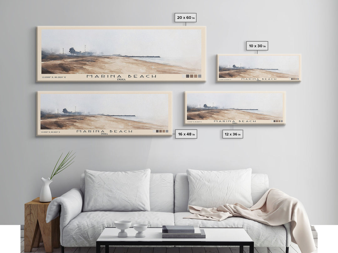 Marina Beach, India Watercolor Print, Vacation Gift, India Wall Art, Vacation Wall Art, Vacatation Memories, Beach Decor, Beach Or Lakehouse Art