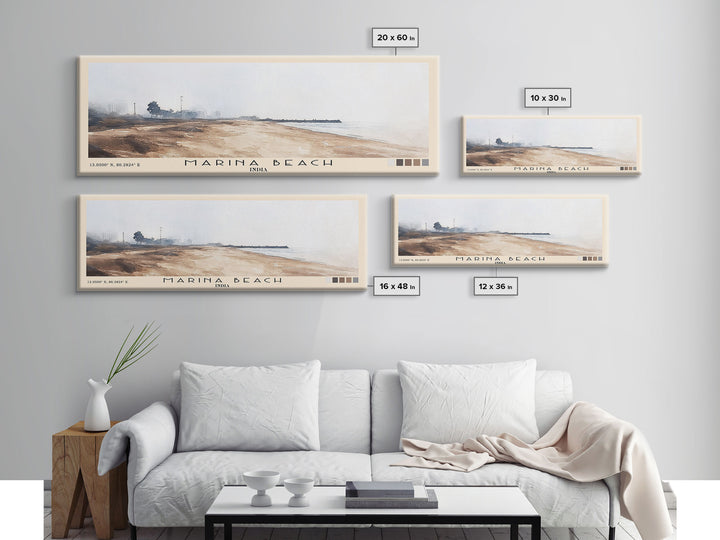 Marina Beach, India Watercolor Print, Vacation Gift, India Wall Art, Vacation Wall Art, Vacatation Memories, Beach Decor, Beach Or Lakehouse Art