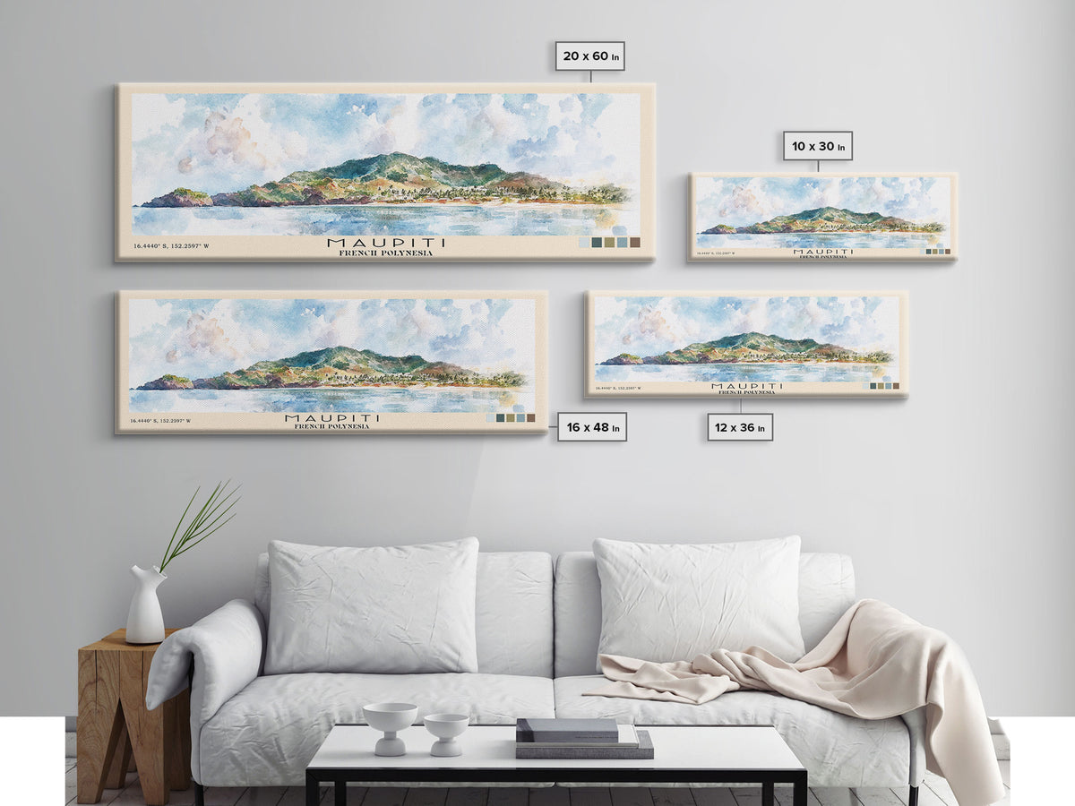 Maupiti, French Polynesia Watercolor Print, Vacation Gift, French Polynesia Wall Art, Vacation Wall Art, Vacatation Memories, Beach Decor, Beach Or Lakehouse Art