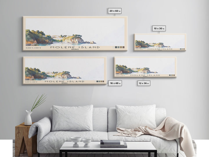 Molene Island, France Watercolor Print, Vacation Gift, France Wall Art, Beach Painting, Beach Decor, Large Wall Art, Wood Frame Art