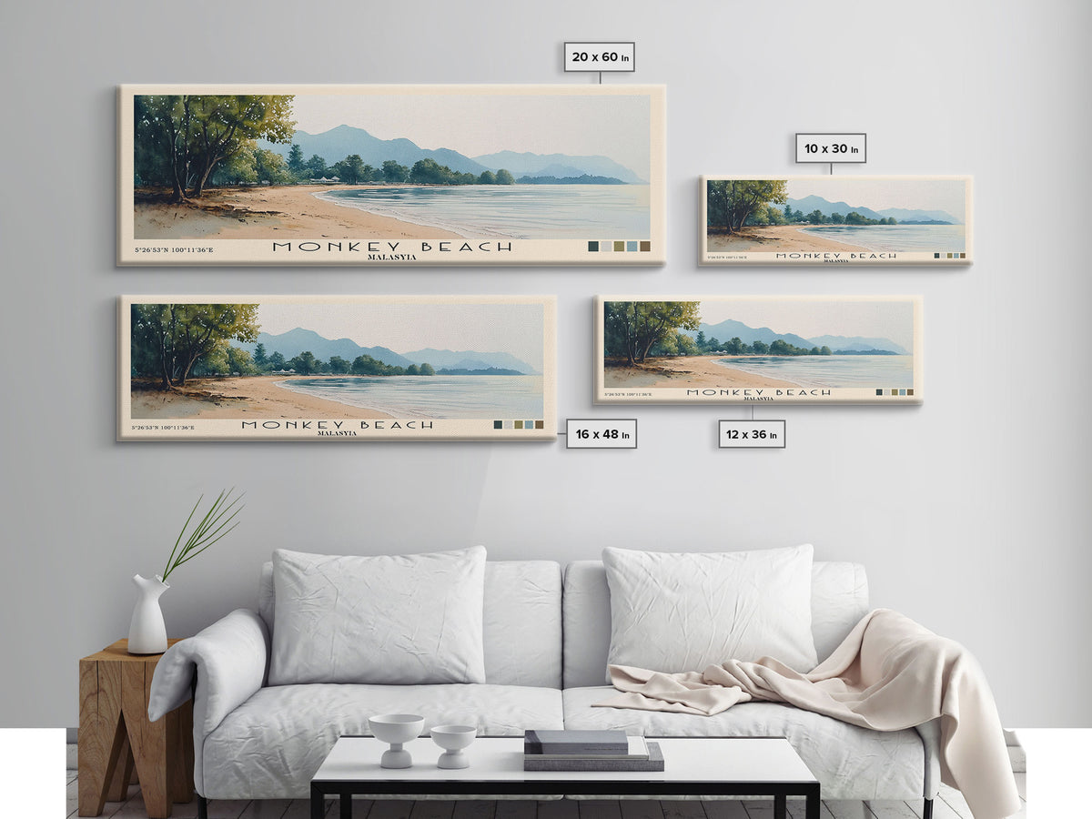 Monkey Beach, Malasyia Watercolor Print, Vacation Gift, Malasyia Wall Art, Vacation Wall Art, Vacatation Memories, Beach Decor, Beach Or Lakehouse Art