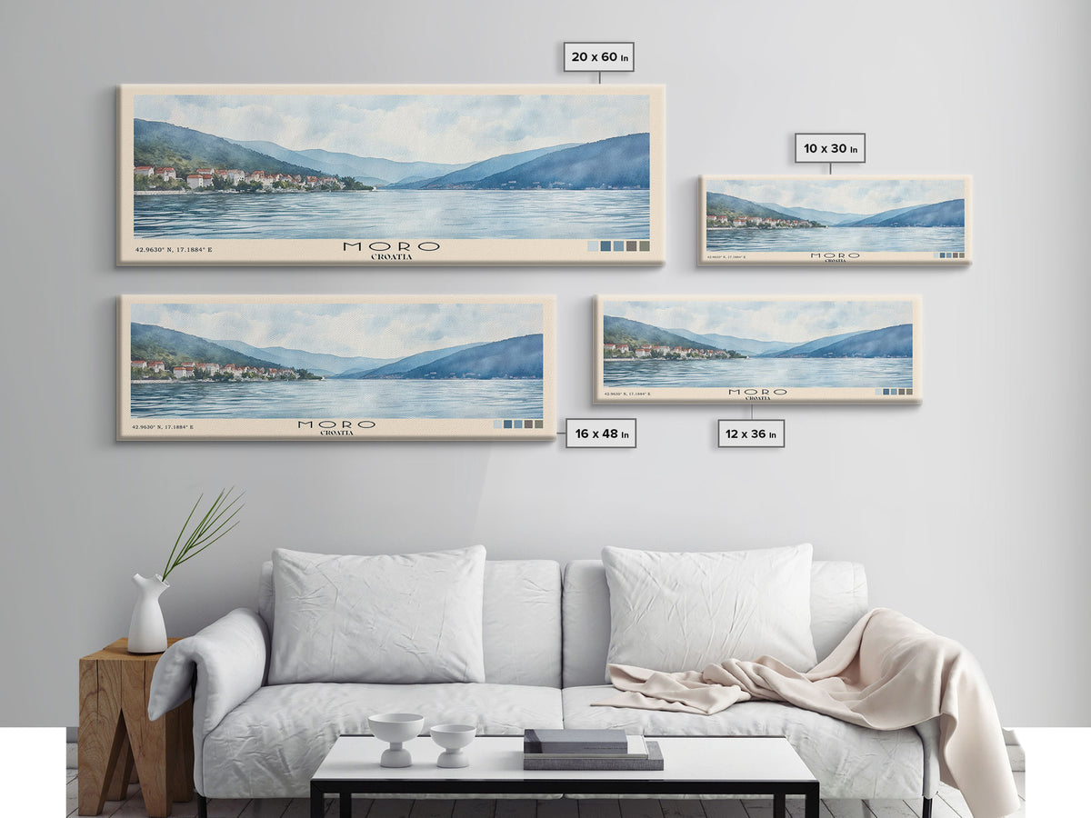 Moro, Croatia Watercolor Beach Print, Vacation Gift, Croatia Wall Art, Beach Painting, Beach Decor, Beach Painting