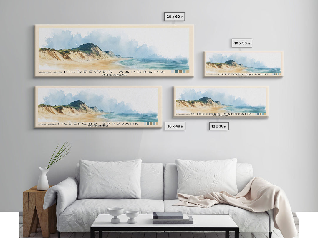 Mudeford Sandbank, United Kingdom Watercolor Beach Print, Vacation Gift, United Kingdom Wall Art, Beach Painting, Beach Decor, Beach Painting