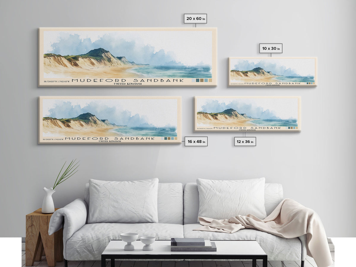 Mudeford Sandbank, United Kingdom Watercolor Beach Print, Vacation Gift, United Kingdom Wall Art, Beach Painting, Beach Decor, Beach Painting