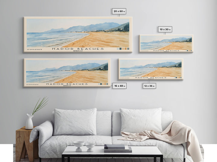 Nador Beaches, Morocco Watercolor Print, Vacation Gift, Morocco Wall Art, Beach Painting, Beach Decor, Beach Or Lakehouse Art