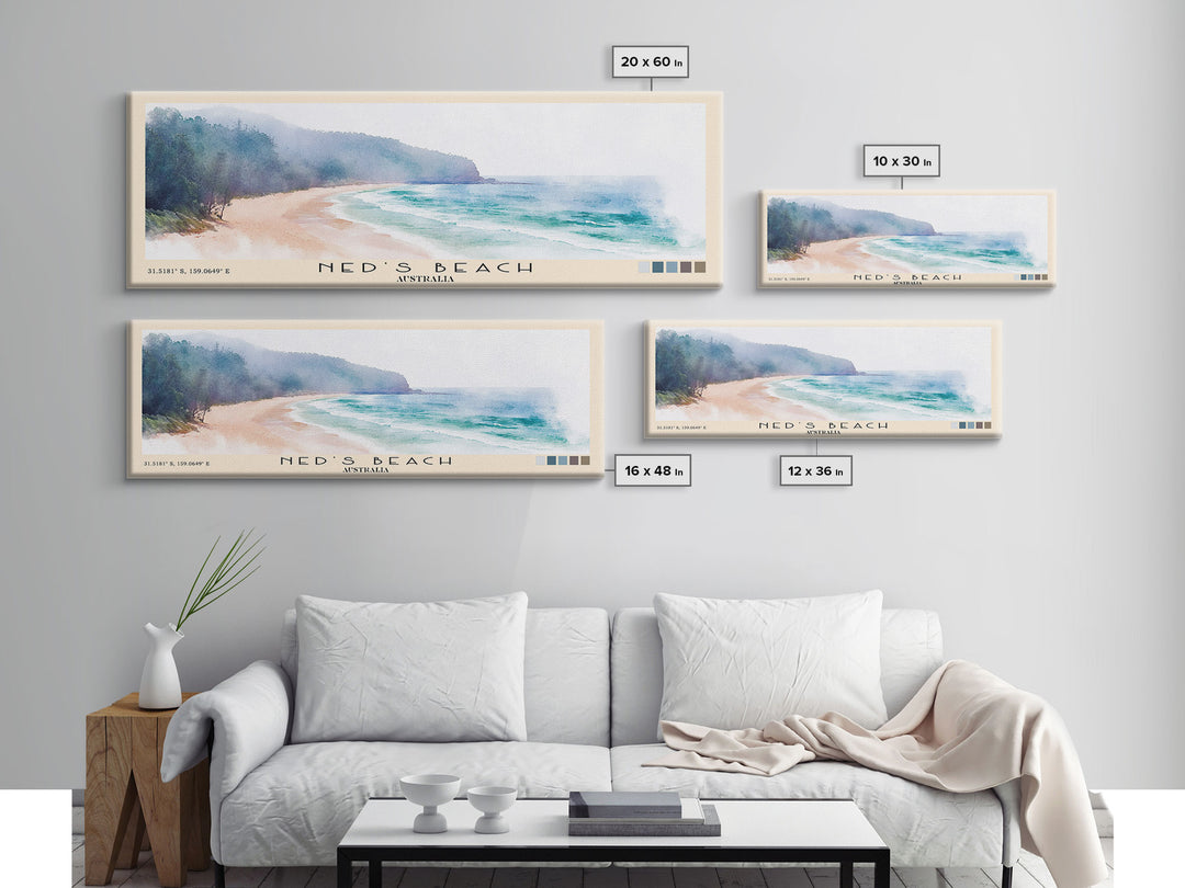 Ned's Beach, Australia Watercolor Print, Vacation Gift, Australia Wall Art, Vacation Wall Art, Vacatation Memories, Beach Decor, Beach Or Lakehouse Art
