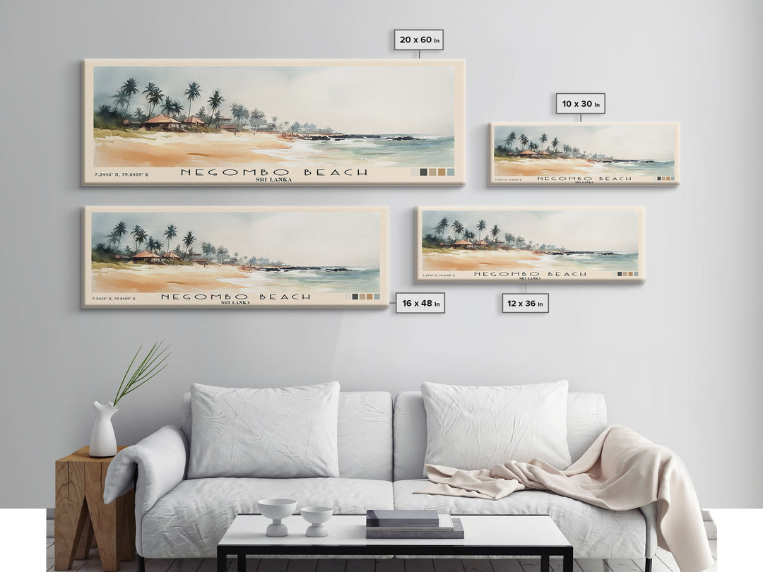 Negombo beach, Sri Lanka Watercolor Print, Vacation Gift, Sri Lanka Wall Art, Beach Painting, Beach Decor, Beach Or Lakehouse Art