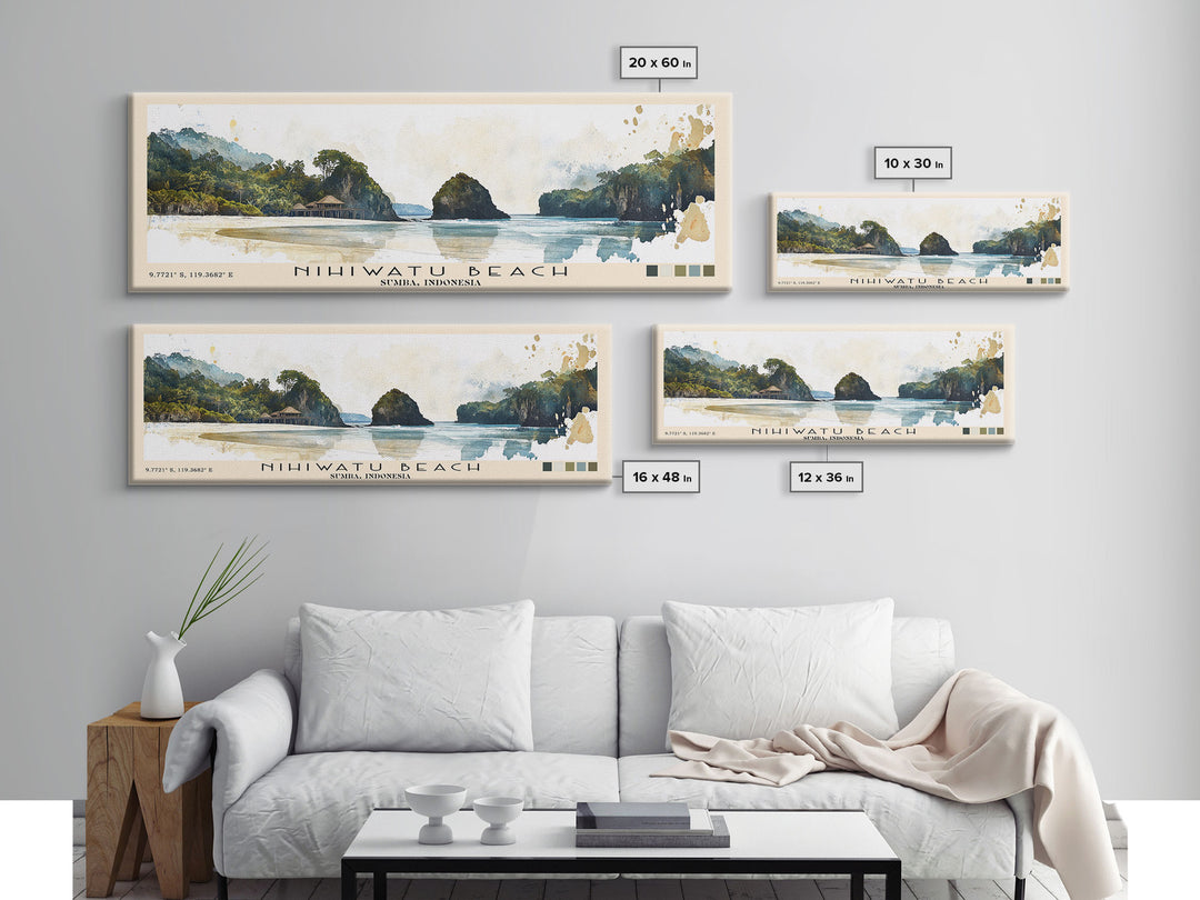 Nihiwatu Beach, Sumba, Indonesia Watercolor Print, Vacation Gift, Sumba, Indonesia Wall Art, Beach Painting, Beach Decor, Beach Or Lakehouse Art