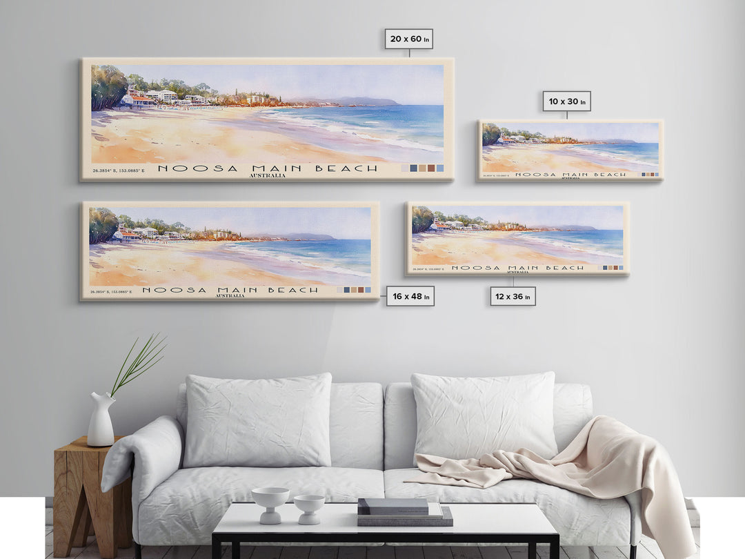 Noosa Main Beach, Australia Watercolor Print, Vacation Gift, Australia Wall Art, Vacation Wall Art, Vacatation Memories, Beach Decor, Beach Or Lakehouse Art