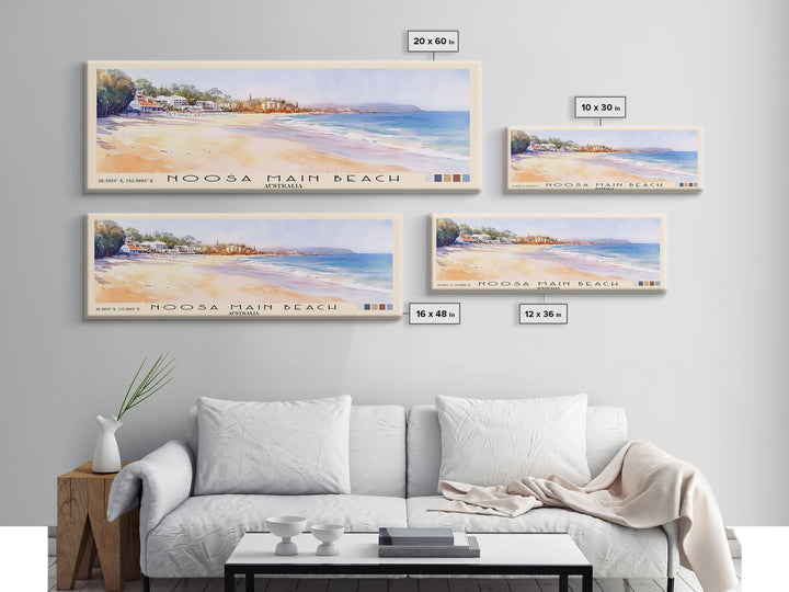 Noosa Main Beach, Australia Watercolor Print, Vacation Gift, Australia Wall Art, Vacation Wall Art, Vacatation Memories, Beach Decor, Beach Or Lakehouse Art