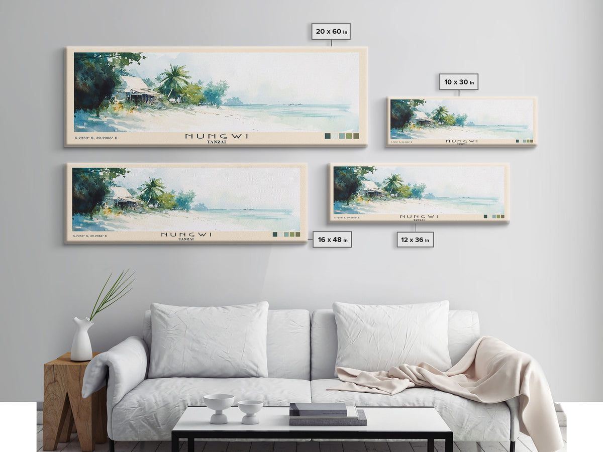 Nungwi, Tanzai Watercolor Print, Vacation Gift, Tanzai Wall Art, Vacation Wall Art, Vacatation Memories, Beach Decor, Beach Or Lakehouse Art