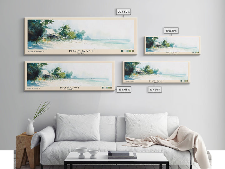 Nungwi, Tanzai Watercolor Print, Vacation Gift, Tanzai Wall Art, Vacation Wall Art, Vacatation Memories, Beach Decor, Beach Or Lakehouse Art