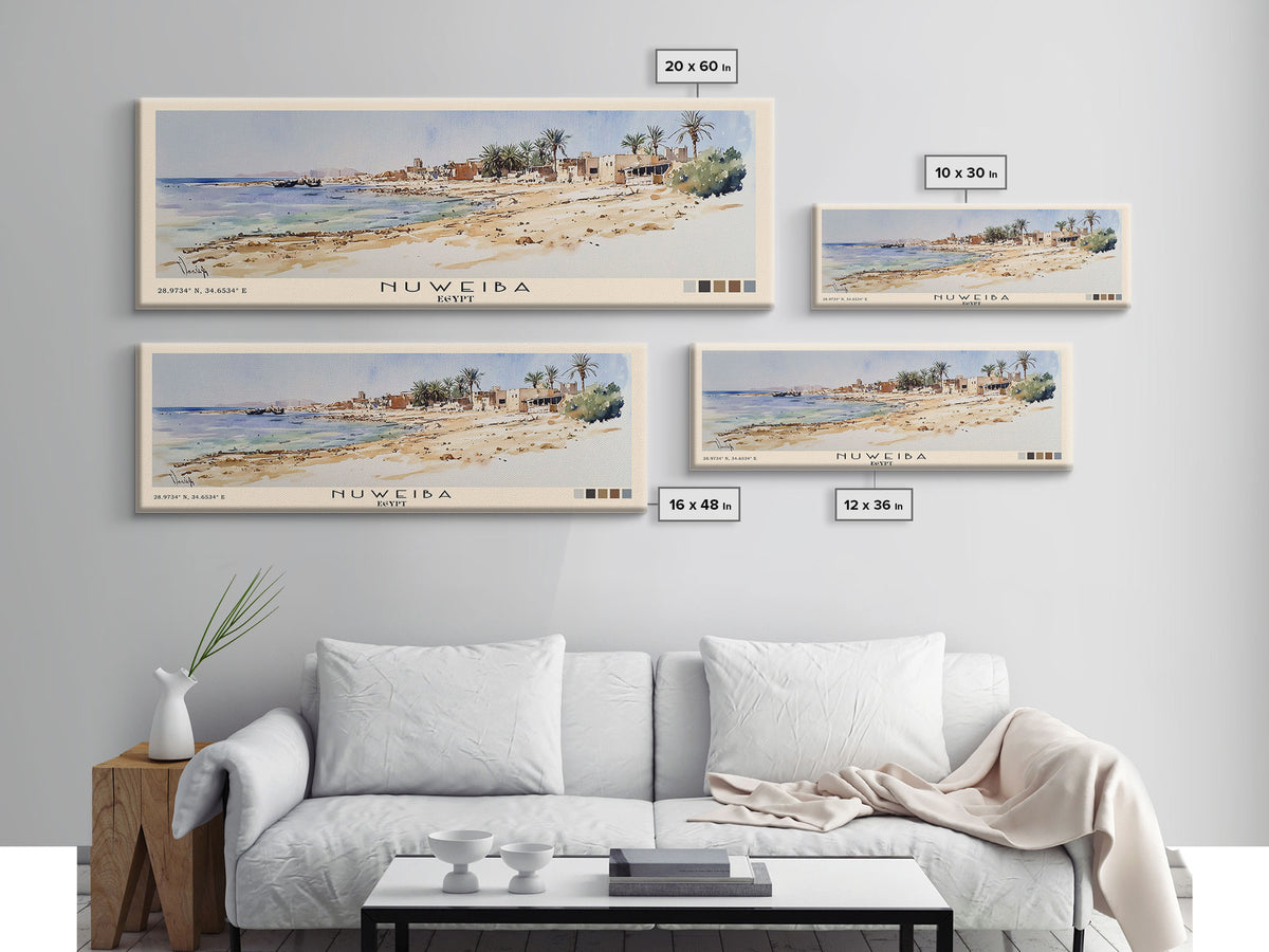 Nuweiba, Egypt Watercolor Print, Vacation Gift, Egypt Wall Art, Vacation Wall Art, Vacatation Memories, Beach Decor, Beach Or Lakehouse Art