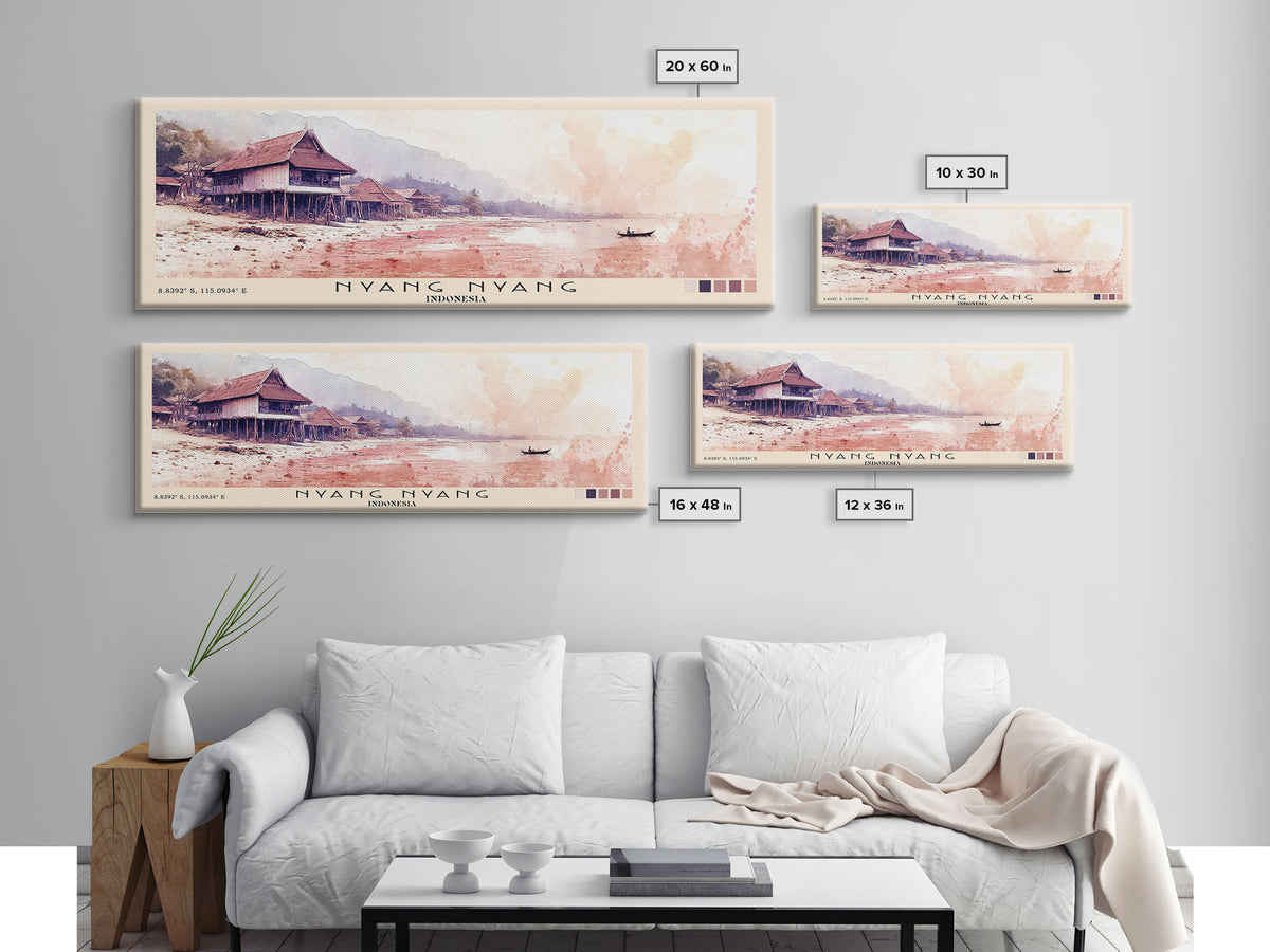 Nyang Nyang, Indonesia Watercolor Print, Vacation Gift, Indonesia Wall Art, Beach Painting, Beach Decor, Beach Or Lakehouse Art