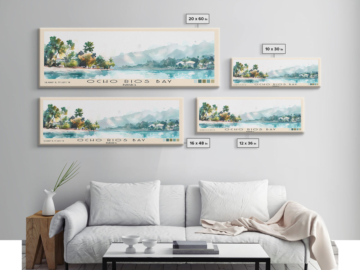 Ocho Rios Bay, Jamaica Watercolor Print, Vacation Gift, Jamaica Wall Art, Vacation Wall Art, Vacatation Memories, Beach Decor, Beach Or Lakehouse Art