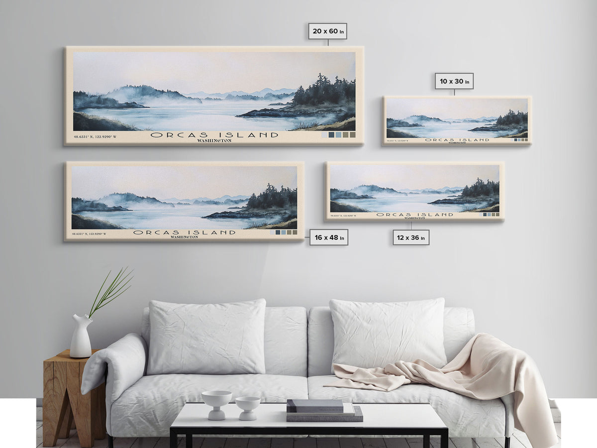 Orcas Island, Washington Watercolor Print, Vacation Gift, Washington Wall Art, Beach Painting, Beach Decor, Beach Or Lakehouse Art