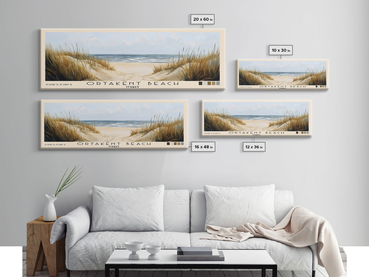 Ortakent Beach, Turkey Watercolor Beach Print, Vacation Gift, Turkey Wall Art, Beach Painting, Beach Decor, Beach Painting