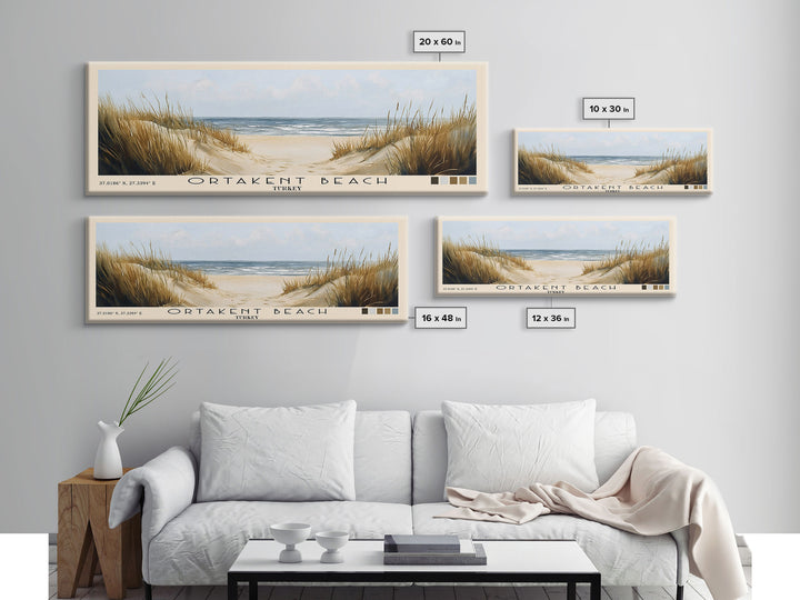 Ortakent Beach, Turkey Watercolor Beach Print, Vacation Gift, Turkey Wall Art, Beach Painting, Beach Decor, Beach Painting