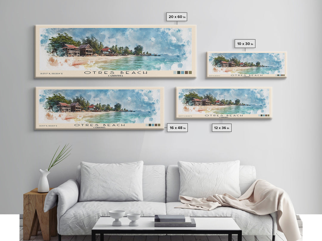Otres Beach, Cambodia Watercolor Print, Vacation Gift, Cambodia Wall Art, Vacation Wall Art, Vacatation Memories, Beach Decor, Beach Or Lakehouse Art