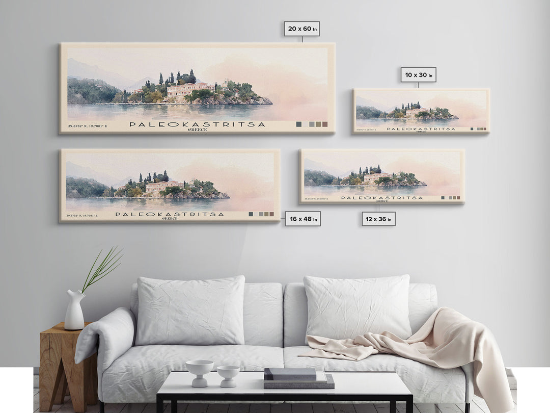 Paleokastritsa, Greece Watercolor Print, Vacation Gift, Greece Wall Art, Beach Painting, Beach Decor, Beach Or Lakehouse Art