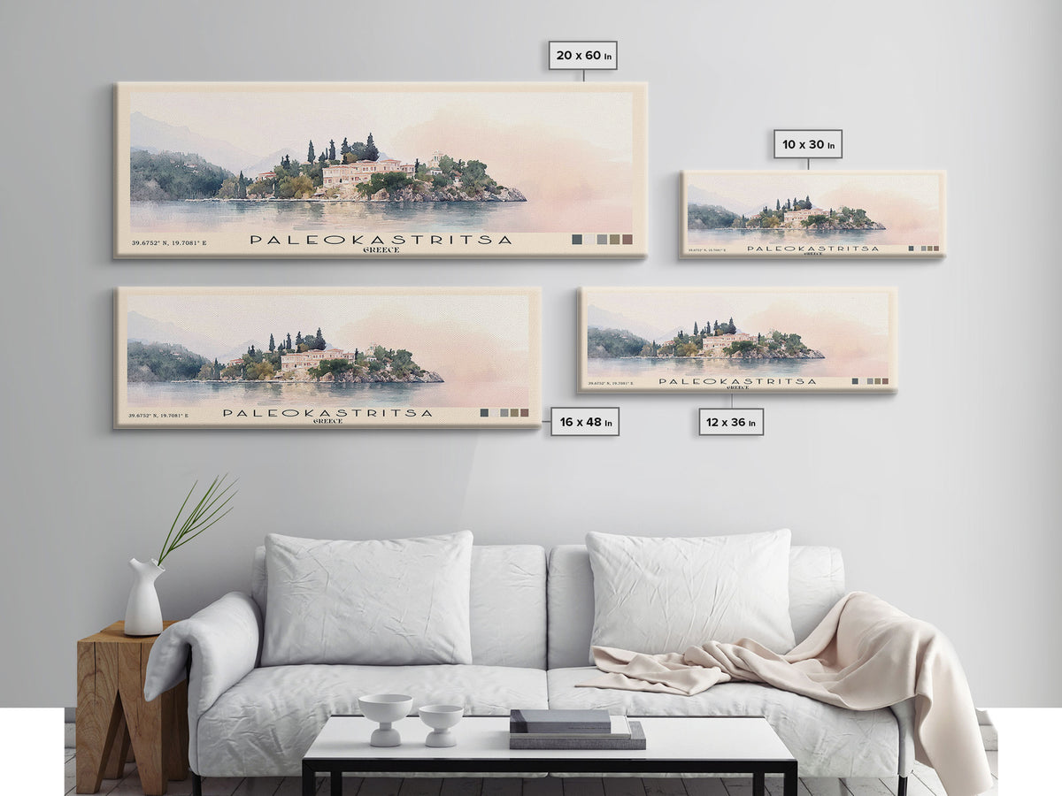 Paleokastritsa, Greece Watercolor Print, Vacation Gift, Greece Wall Art, Beach Painting, Beach Decor, Beach Or Lakehouse Art