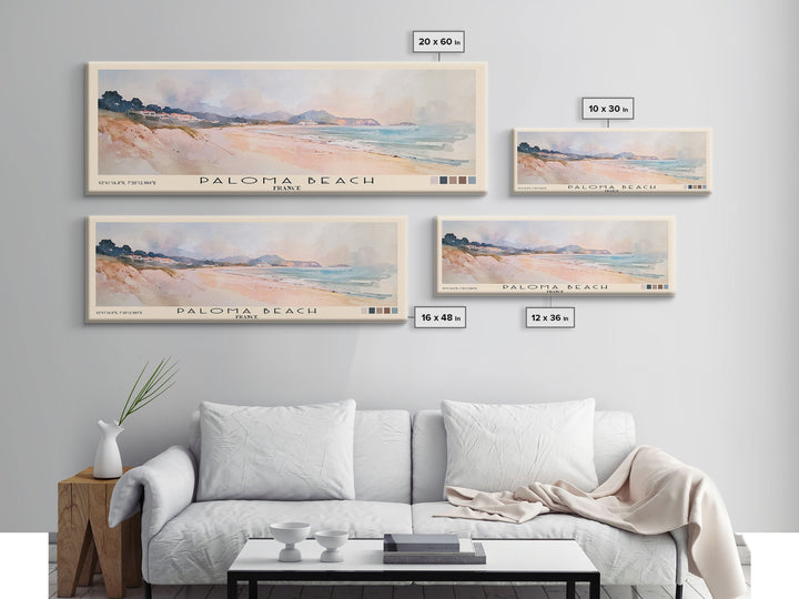 Paloma Beach, France Watercolor Print, Vacation Gift, France Wall Art, Vacation Wall Art, Vacatation Memories, Beach Decor, Beach Or Lakehouse Art
