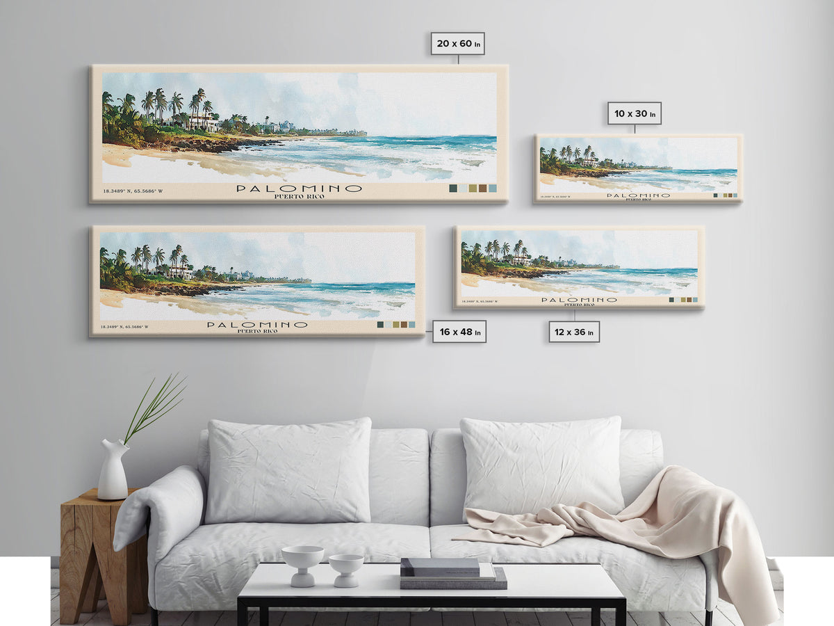 Palomino, Puerto Rico Watercolor Beach Print, Vacation Gift, Puerto Rico Wall Art, Beach Painting, Beach Decor, Beach Painting