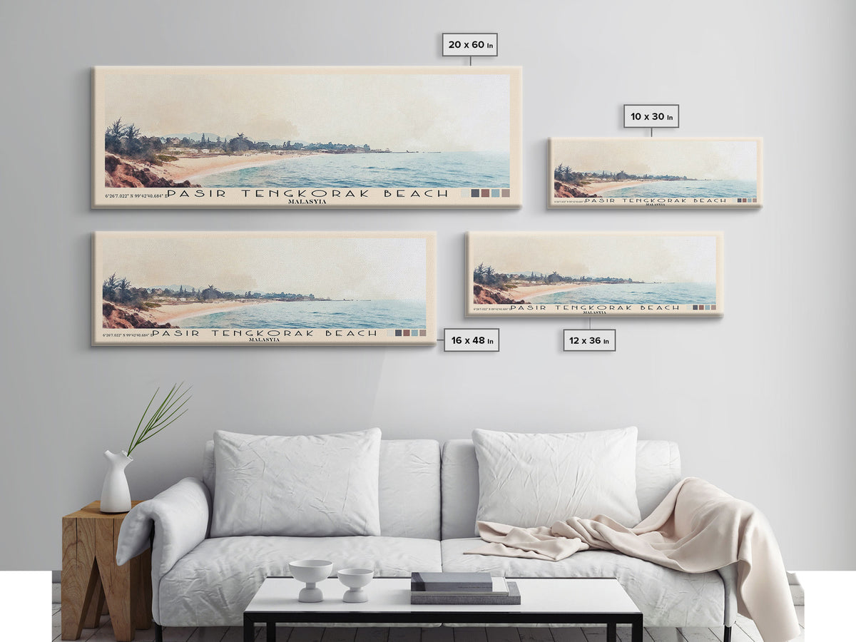 Pasir Tengkorak Beach, Malasyia Watercolor Print, Vacation Gift, Malasyia Wall Art, Vacation Wall Art, Vacatation Memories, Beach Decor, Beach Or Lakehouse Art