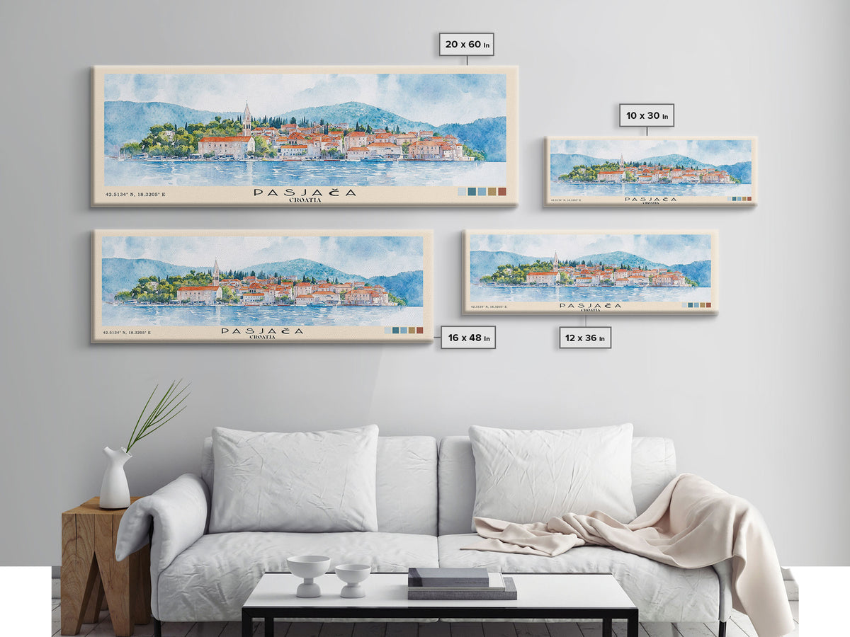 Pasjača, Croatia Watercolor Print, Vacation Gift, Croatia Wall Art, Beach Painting, Beach Decor, Beach Or Lakehouse Art