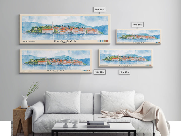 Pasjača, Croatia Watercolor Print, Vacation Gift, Croatia Wall Art, Beach Painting, Beach Decor, Beach Or Lakehouse Art