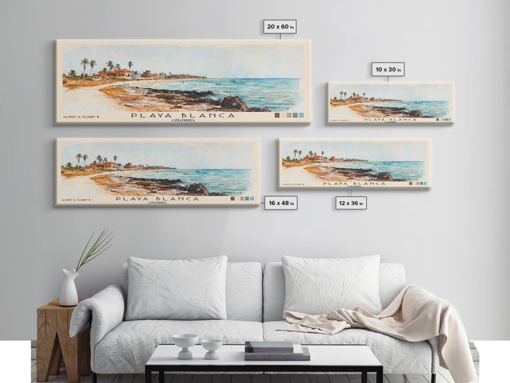 Playa Blanca, Colombia Watercolor Print, Vacation Gift, Colombia Wall Art, Vacation Wall Art, Vacatation Memories, Beach Decor, Beach Or Lakehouse Art