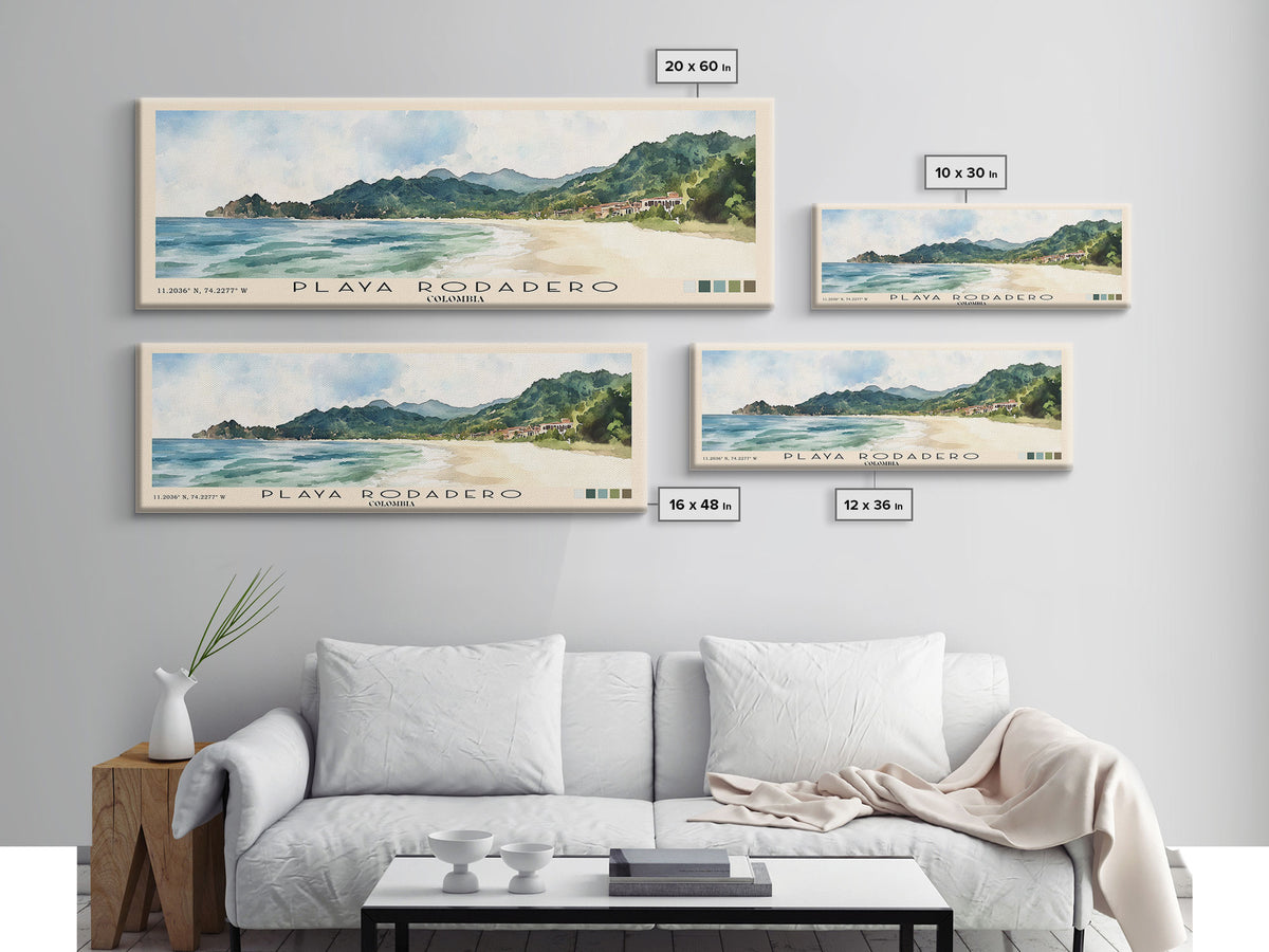 Playa Rodadero, Colombia Watercolor Print, Vacation Gift, Colombia Wall Art, Beach Painting, Beach Decor, Beach Or Lakehouse Art