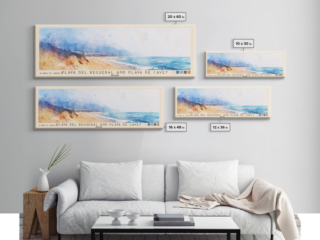 Playa del Regueral and Playa de Cavet, Spain Watercolor Print, Vacation Gift, Spain Wall Art, Vacation Wall Art, Vacatation Memories, Beach Decor, Beach Or Lakehouse Art