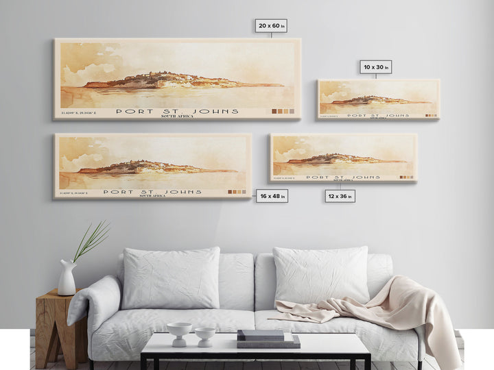 Port St. Johns, South Africa Watercolor Print, Vacation Gift, South Africa Wall Art, Beach Painting, Beach Decor, Beach Or Lakehouse Art