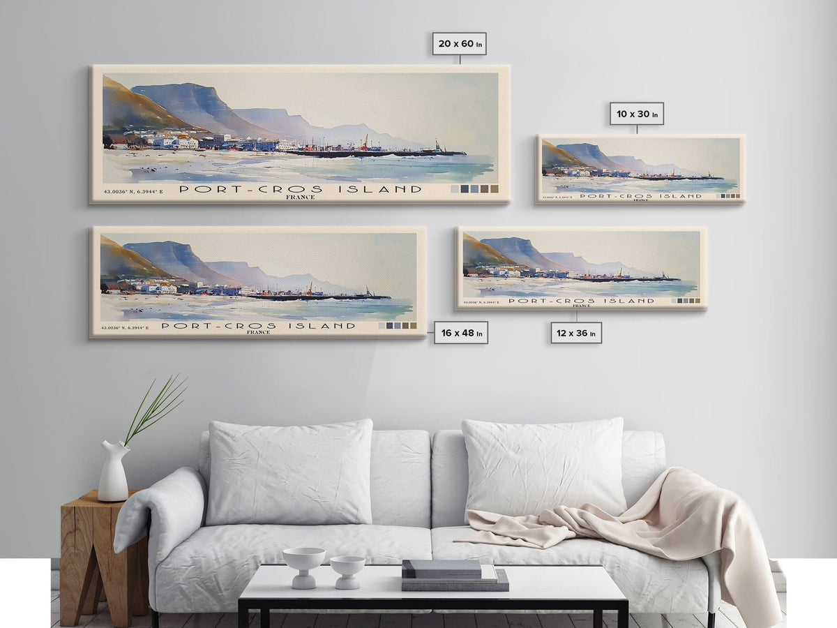 Port-Cros Island, France Watercolor Beach Print, Vacation Gift, France Wall Art, Beach Painting, Beach Decor, Beach Painting