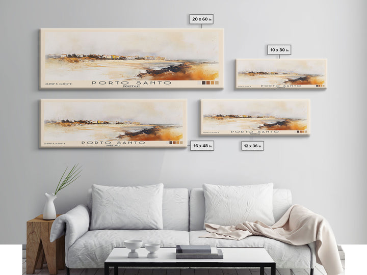 Porto Santo, Portugal Watercolor Print, Vacation Gift, Portugal Wall Art, Beach Painting, Beach Decor, Beach Or Lakehouse Art