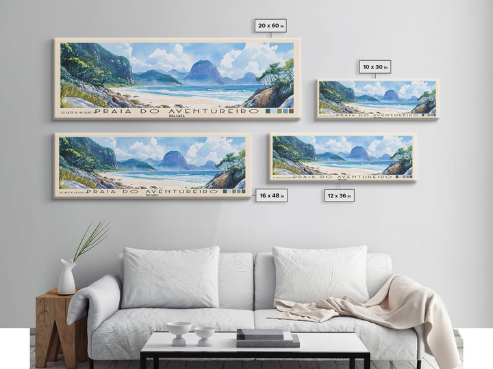 Praia do Aventureiro, Brazil Watercolor Print, Vacation Gift, Brazil Wall Art, Beach Painting, Beach Decor, Beach Or Lakehouse Art