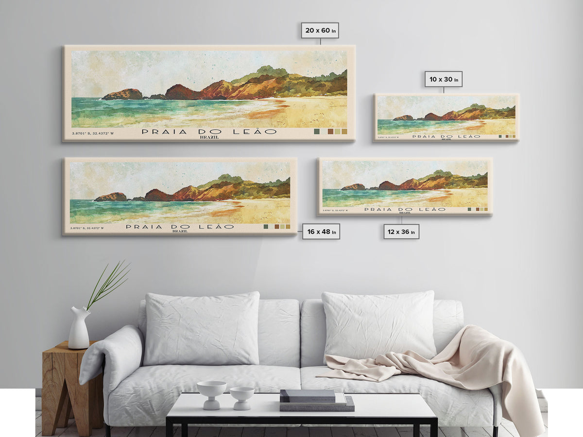 Praia do Leão, Brazil Watercolor Print, Vacation Gift, Brazil Wall Art, Beach Painting, Beach Decor, Beach Or Lakehouse Art