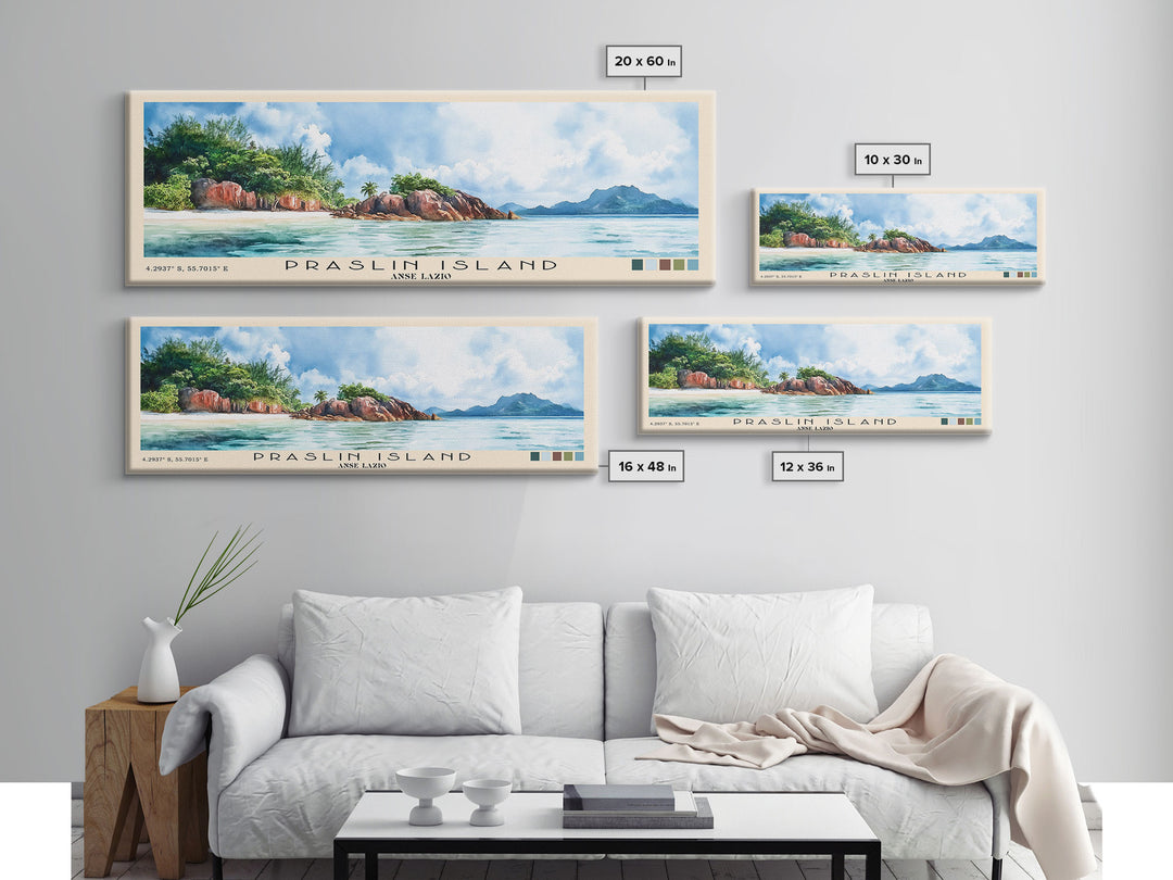 Praslin Island, Anse Lazio Watercolor Print, Vacation Gift, Anse Lazio Wall Art, Beach Painting, Beach Decor, Beach Or Lakehouse Art