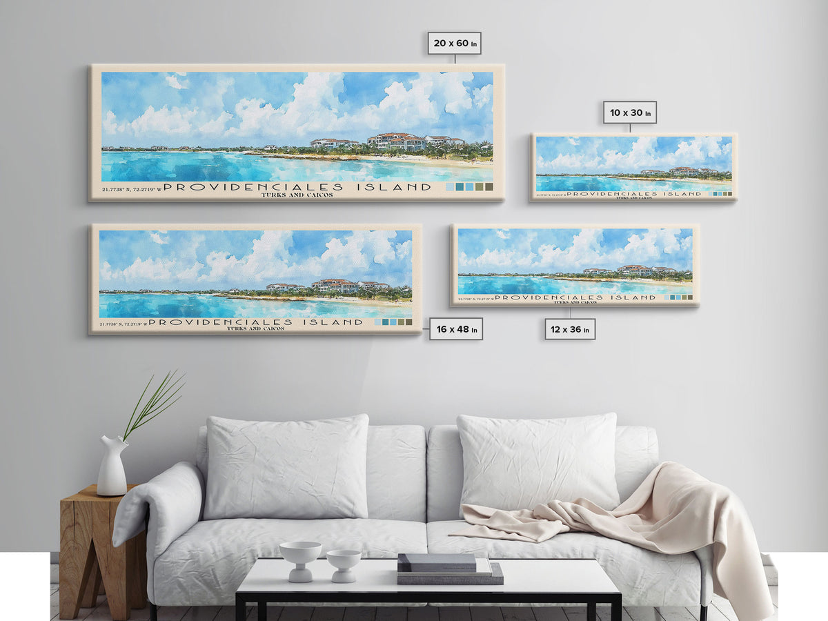 Providenciales Island, Turks and Caicos Watercolor Print, Vacation Gift, Turks and Caicos Wall Art, Vacation Wall Art, Vacatation Memories, Beach Decor, Beach Or Lakehouse Art