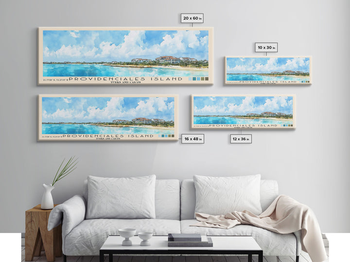 Providenciales Island, Turks and Caicos Watercolor Print, Vacation Gift, Turks and Caicos Wall Art, Vacation Wall Art, Vacatation Memories, Beach Decor, Beach Or Lakehouse Art