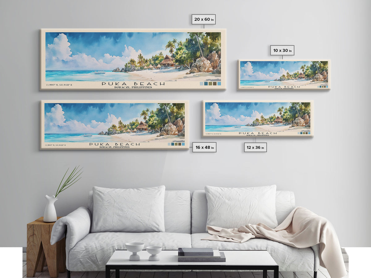 Puka Beach, Boracay, Philippines Watercolor Print, Vacation Gift, Boracay, Philippines Wall Art, Beach Painting, Beach Decor, Beach Or Lakehouse Art