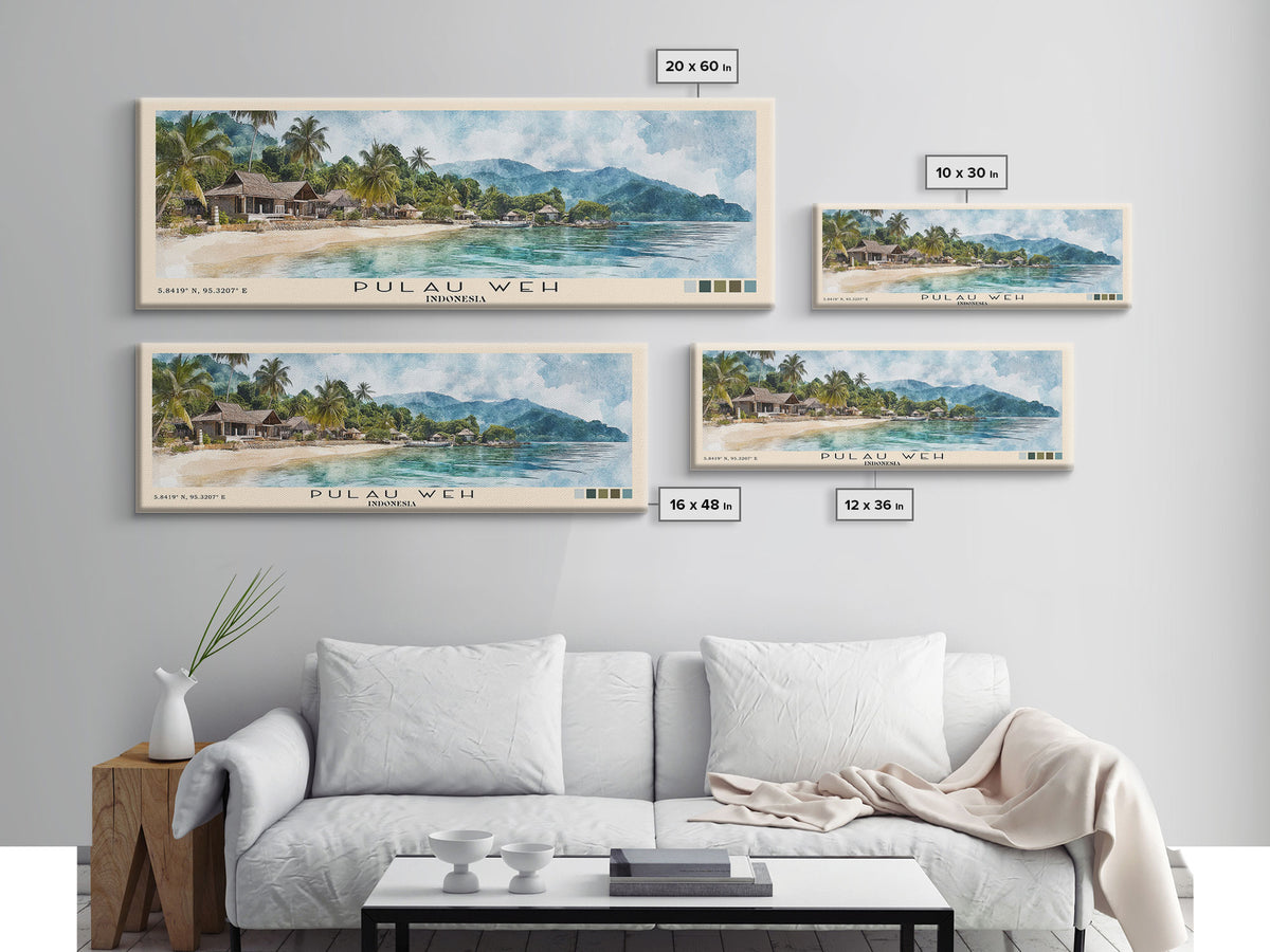 Pulau Weh, Indonesia Watercolor Print, Vacation Gift, Indonesia Wall Art, Vacation Wall Art, Vacatation Memories, Beach Decor, Beach Or Lakehouse Art