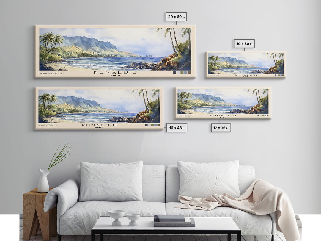 Punalu’u, Hawaii Watercolor Print, Vacation Gift, Hawaii Wall Art, Beach Painting, Beach Decor, Beach Or Lakehouse Art