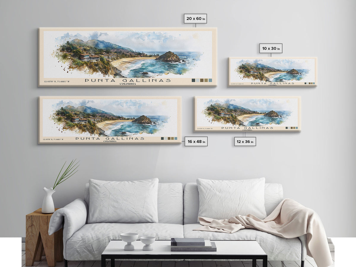 Punta Gallinas, Colombia Watercolor Print, Vacation Gift, Colombia Wall Art, Beach Painting, Beach Decor, Beach Or Lakehouse Art
