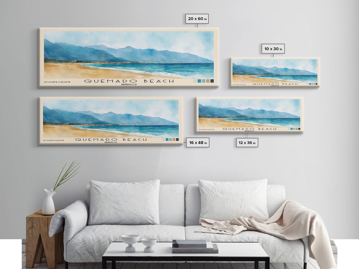 Quemado Beach, Morocco Watercolor Print, Vacation Gift, Morocco Wall Art, Vacation Wall Art, Vacatation Memories, Beach Decor, Beach Or Lakehouse Art