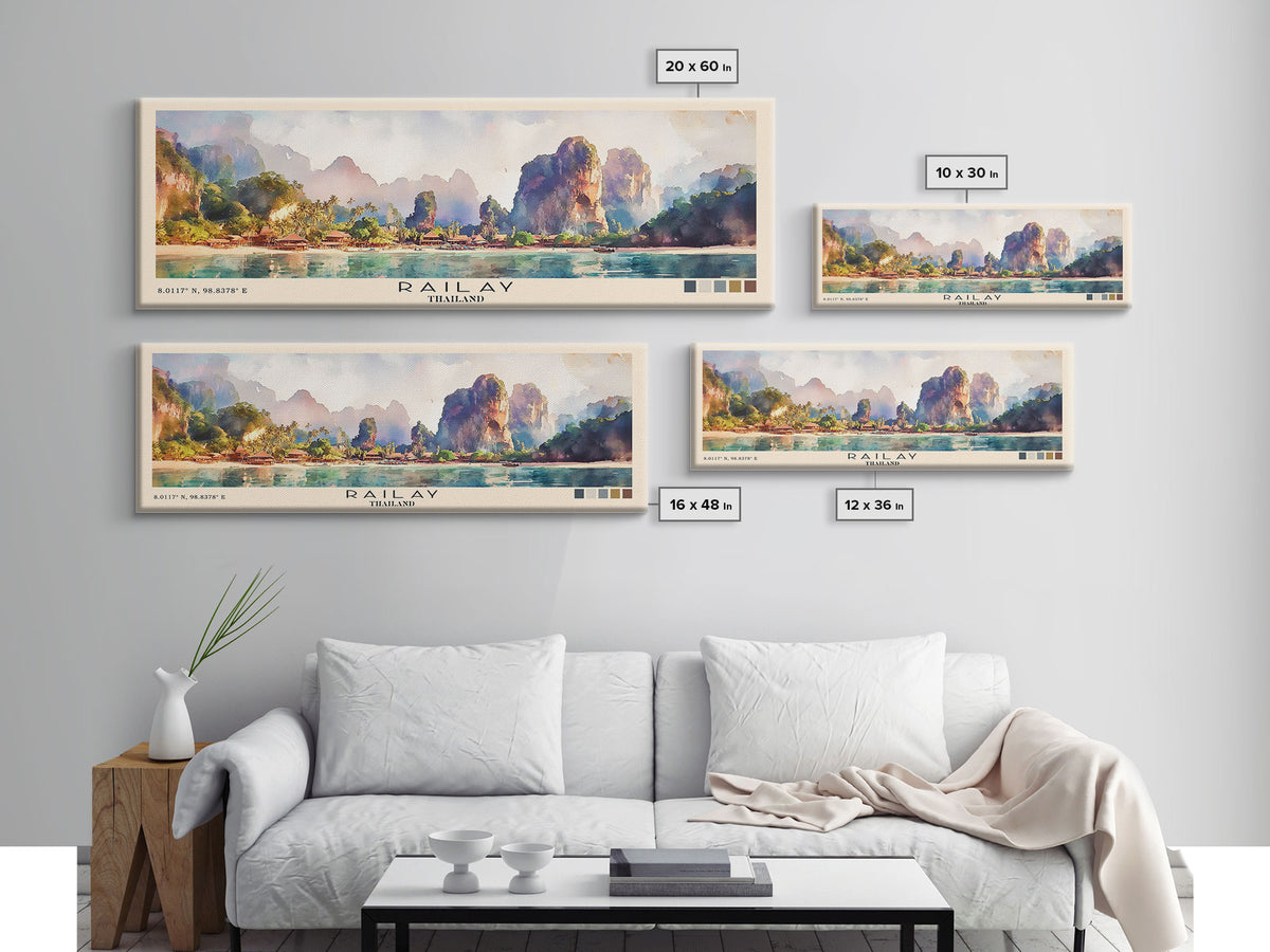 Railay, Thailand Watercolor Print, Vacation Gift, Thailand Wall Art, Vacation Wall Art, Vacatation Memories, Beach Decor, Beach Or Lakehouse Art