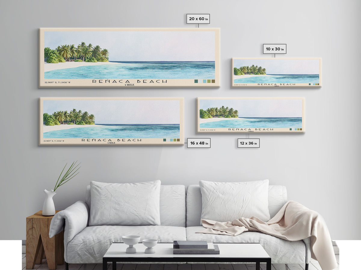 Reñaca beach, Chile Watercolor Print, Vacation Gift, Chile Wall Art, Vacation Wall Art, Vacatation Memories, Beach Decor, Beach Or Lakehouse Art