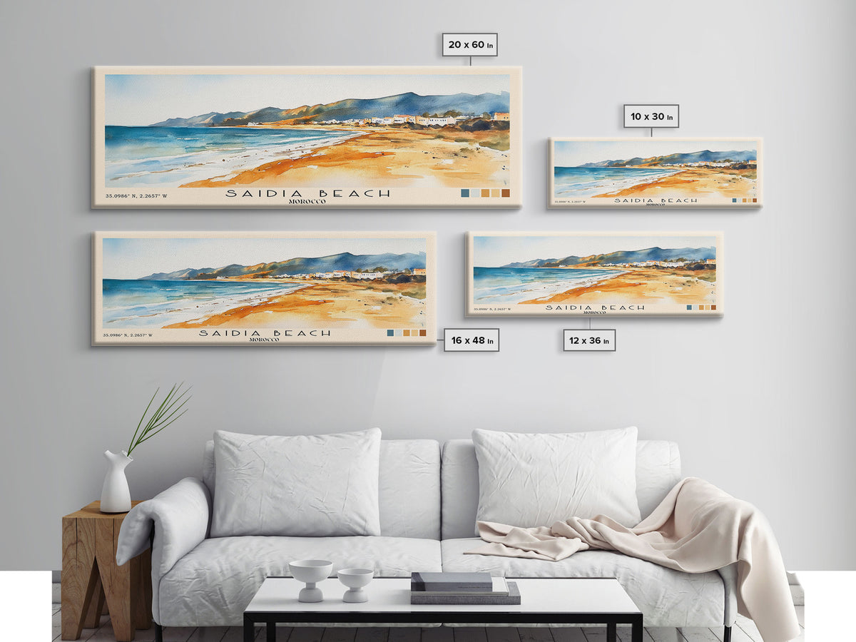 Saidia Beach, Morocco Watercolor Print, Vacation Gift, Morocco Wall Art, Vacation Wall Art, Vacatation Memories, Beach Decor, Beach Or Lakehouse Art