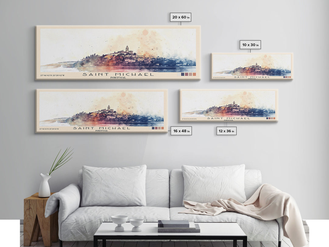 Saint Michael, Portugal Watercolor Print, Vacation Gift, Portugal Wall Art, Vacation Wall Art, Vacatation Memories, Beach Decor, Beach Or Lakehouse Art